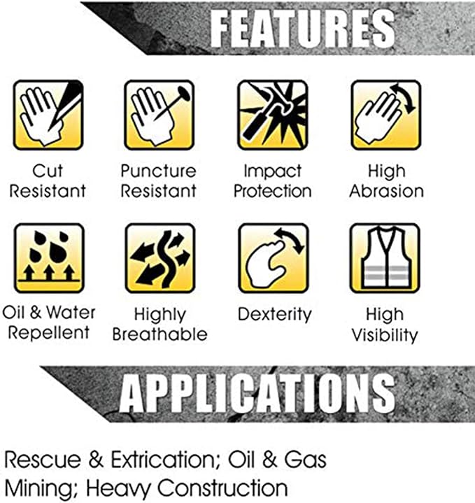 Heavy-duty Rescue Extrication Glove EN388:2016 Certification, Super Dexterity and Ultra Durability