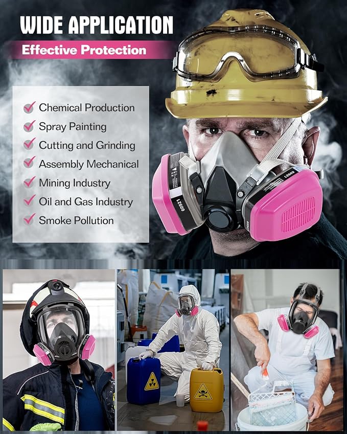 Respirator Cartridges 60921, Respirator Filters, Gas Mask Filter for Half and Full Face Respirator 6000 7000 FF-400 Series Helps Protect Against Organic Vapors, Particulates, Dust - 10 Pairs