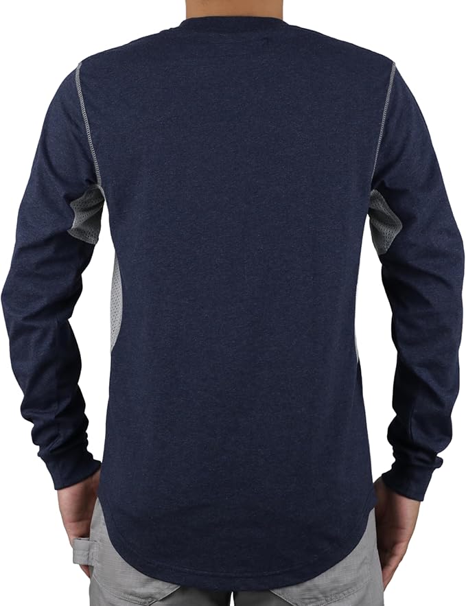 TICOMELA FR Shirts for Men 6oz Flame Retardant Mesh Breathable T-Shirt NFPA2112 Fire Retardant Henley Shirts