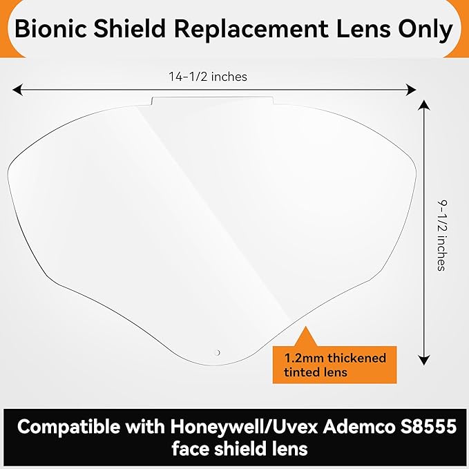 Feekoon Face Shield Replacement Lens Compatible with S8555, Compatible with Honeywell/Uvex S8500/S8510 Face Shield, Protective Safety Visor Replacement, with Clear Polycarbonate, Anti-Fog (8 Pack)