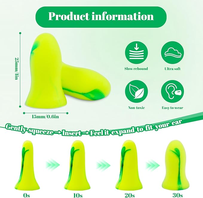 Calmi Ear Plugs for Sleeping Noise Reduction, 33dB NRR - 12 Pairs with Individual Cases, Earplugs for Snoring, Travel, Work, Concerts, Studying