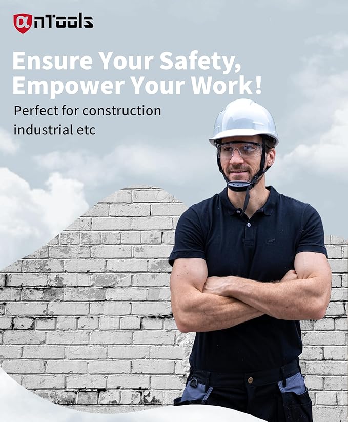White Cap Style Hard Hat, OSHA Construction Work Approved, 4-Point Adjustable Suspension, ANSI Z89.1
