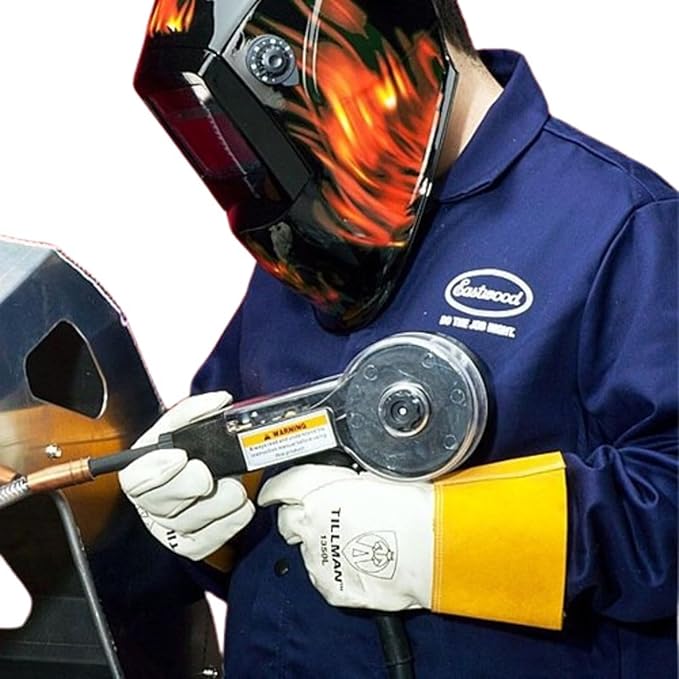 Eastwood Large Welding Cotton Jackets Flame Resistant Anti Static Reflective Snaps