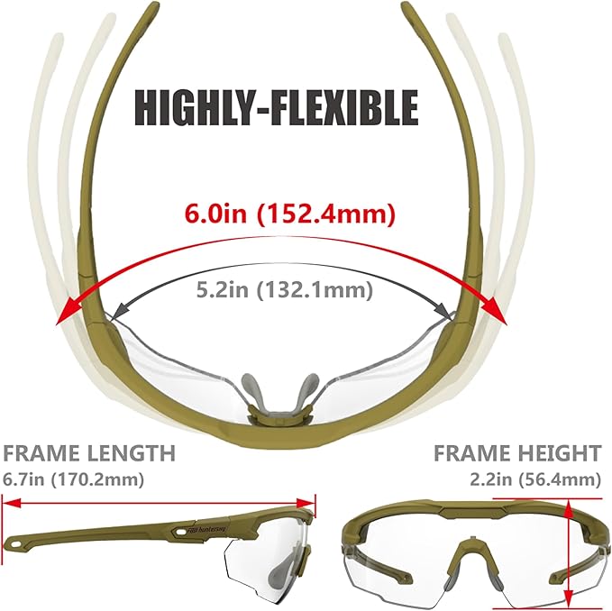 Shooting Safety Glasses for Men Airsoft Hunting Riding Anti-Fog Military Grade Ballistic Tactical Eye Pro Range