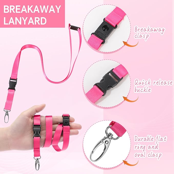 Windyun Break Away Lanyards for ID Badges and Keys Neck Strap with Quick Release Buckle Name Tag Detachable Lanyards