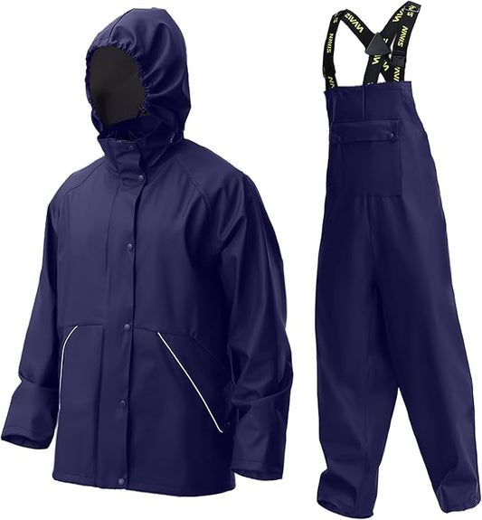 Rain Suit for Men Heavy Duty Workwear Waterproof Jacket with Pants 3 Pieces