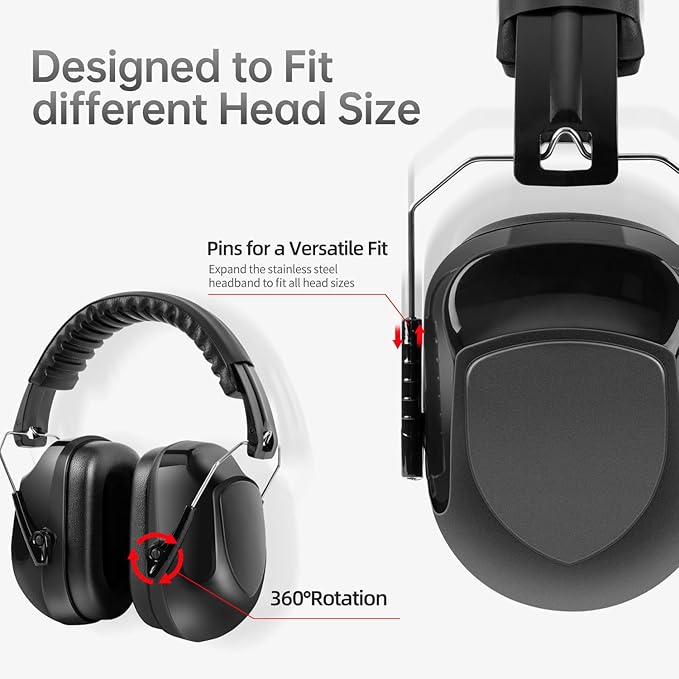 Noise Reduction Ear Muffs for Adult, 34dB Noise Cancelling Headphone for Shooting