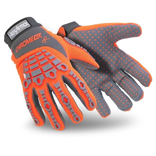 HexArmor Cut-Resistant Impact Protection Synthetic Leather Palm Work Gloves | Chrome SLT ® Series 4070 | X-Large