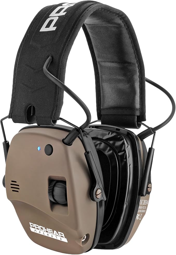 PROHEAR 030 Upgraded Bluetooth Electronic Shooting Hearing Protection Muffs with GEP02 Gel Ear Pads, Noise Reduction Sound Amplification Headsets for Range, Gifts for Women Man - Brown