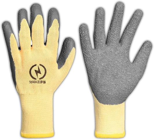 Electrical Insulated Gloves,400V High Voltage Resistance Electrician Gloves,Anti-slip Rubber,Work Gloves