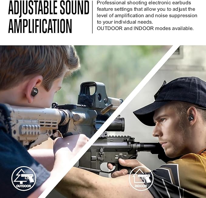 Bluetooth Shooting Ear Protection Ear Plugs, Hearing Protection Earbuds Electronic Shooting Earplugs for Noise Reduction,Outdoor Sports