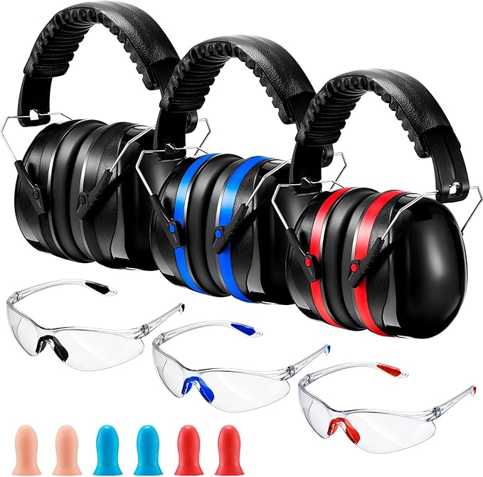 TrelaCo 3 Set 28db Shooting Ear Protection Safety Earmuffs Set for the Range, Shooting and Hunting