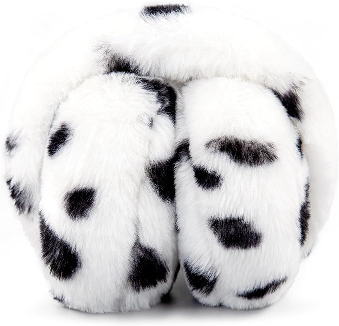 Winter Ear Muffs for Women Girls Faux Fur Cute White Earmuffs Fluffy Ear Warmers Foldable Ear Covers Outdoor