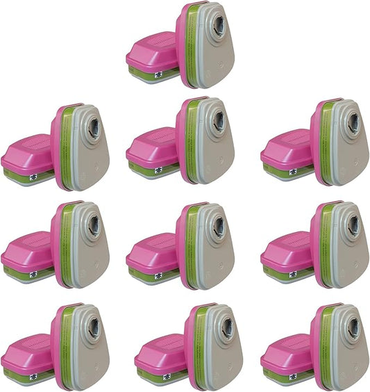 10/PK 60926 Filter Cartridges for Respirator,Multi-Layer Filtration,Replacement Cartridge Filter for 6200,6800 Respirator Masks,Suitable for Construction,Chemical Industry,Manufacturing,etc.