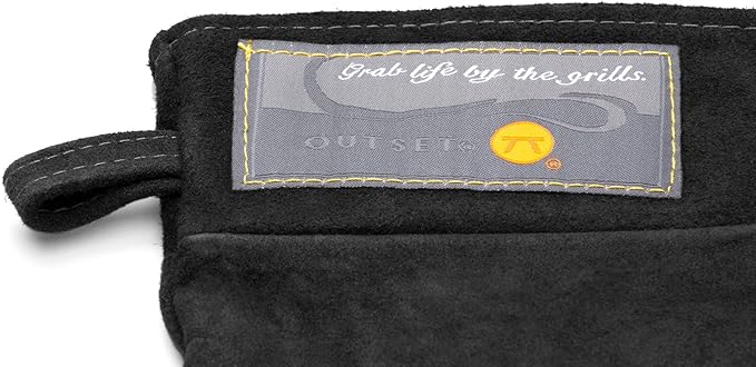 Outset Black Leather Grill Mitt 8.5” x 17”