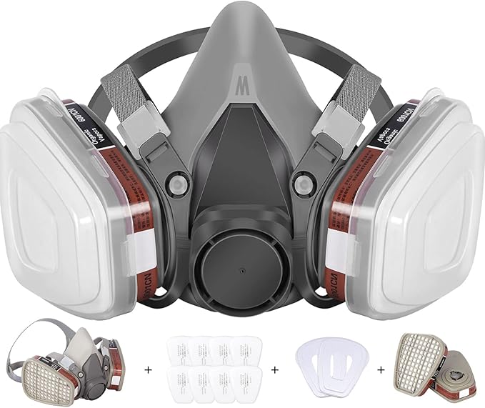 Reusable Half Face Cover - 6200 Half Respirаtor Face Cover，for Paint, Dust and Formaldehyde, Sanding, Polishing,Spraying,Against Dust,Chemicals