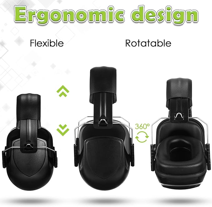 Xuhal 9 Pcs Ear Protection Earmuffs, Adjustable NRR 28dB Noise Reduction Headphone for Shooting Mowing Noise Cancelling