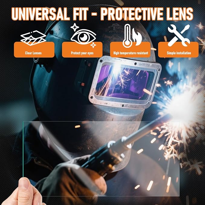 20Pcs - 4.25" x 2" - Universal Welding Helmet Clear Lens - Replacement Welding Helmet Lens