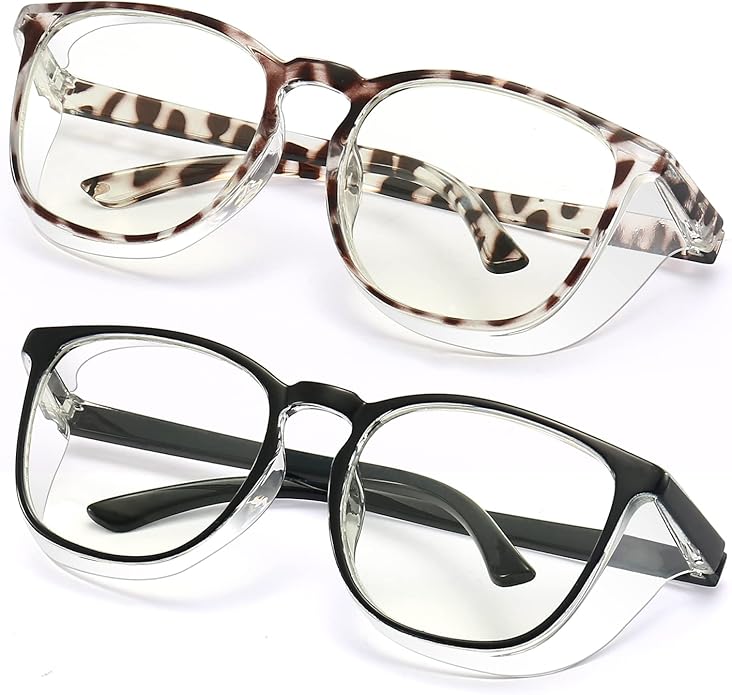 Outray 2 Pairs Anti Fog Safety Goggles Protective Glasses Blue Light Blocking Eyeglasses for Men Women