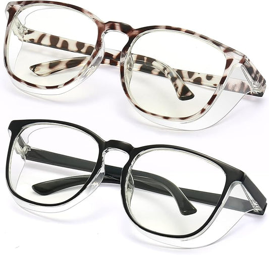 Outray 2 Pairs Anti Fog Safety Goggles Protective Glasses Blue Light Blocking Eyeglasses for Men Women