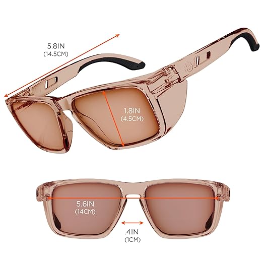 Ergodyne Skullerz SIXTEN Safety Glasses with Side Shields, Anti Fog + Anti Scratch, ANSI z87.1 with Protective Microfiber Eyewear Cleaning & Storage Bag