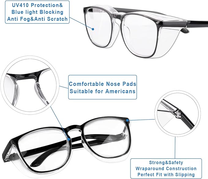 Safety Glasses Goggles For Women Nurses Protective Eyewear,Anti Fog Safety Goggles