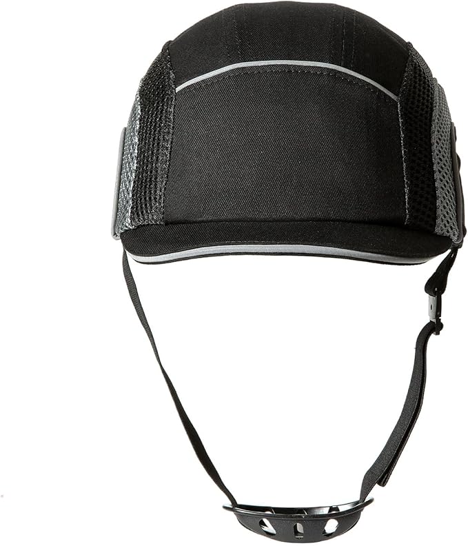 Lightweight Safety Bump Cap - Breathable Baseball Style Protective Hat with Reflective Stripes