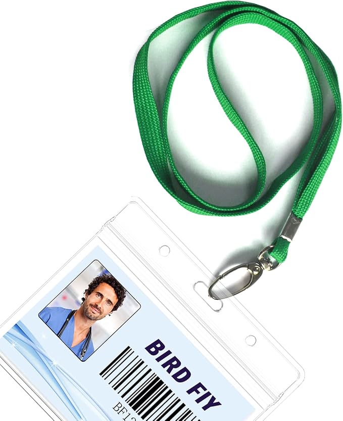 Bird Fiy Black Lanyard 100 Pack Bulk Lanyards for Id Badges Holders Each Lanyard 17 Inch with 360° Swivel Hook