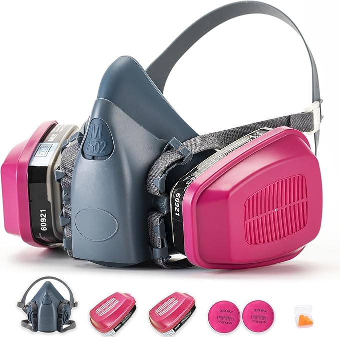 RANKSING Reusable Respirator Mask 7502 with 2097 Filter and Cartridges Half Gas Mask for Painting,Spraying,Polising and More