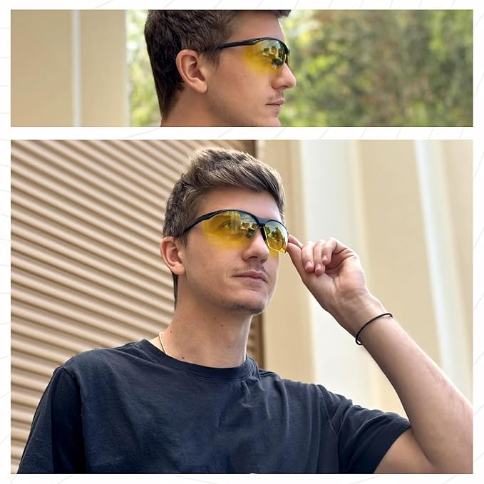 Calabria 91348 Anti Fog Bifocal Reading Safety Glasses Readers +2.00 Yellow Men Women Wraparound Eye Protection Shatterproof