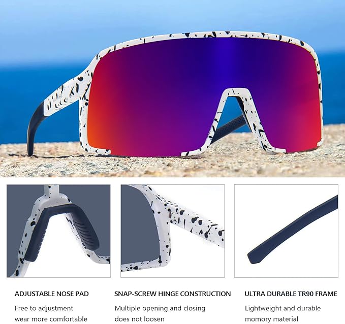 MAXJULI Polarized Sunglasses for Men Women, Windproof Outdoor Sports Cycling Running UV400 Protection Sun Glasses 8121