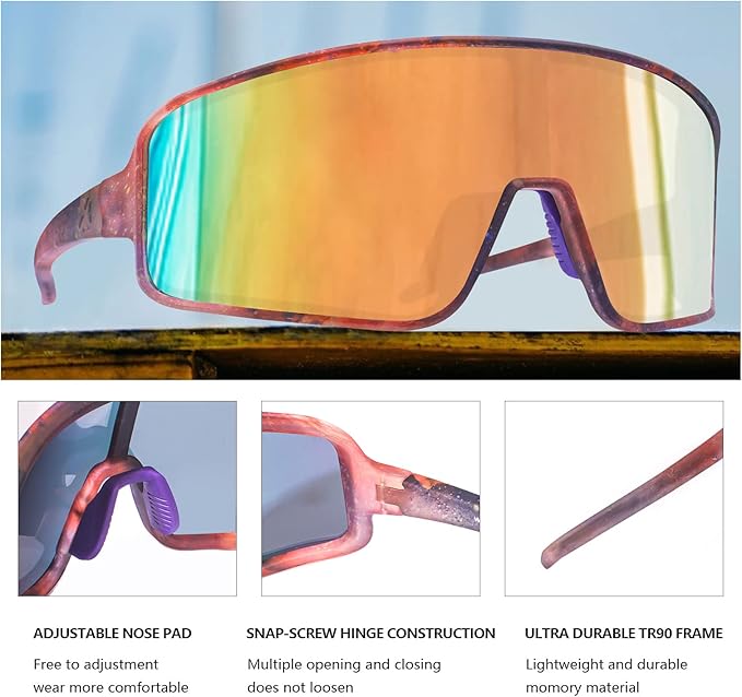 MAXJULI Polarized Sunglasses for Men Women, Windproof Outdoor Sports Cycling Running UV400 Protection Sun Glasses 8121