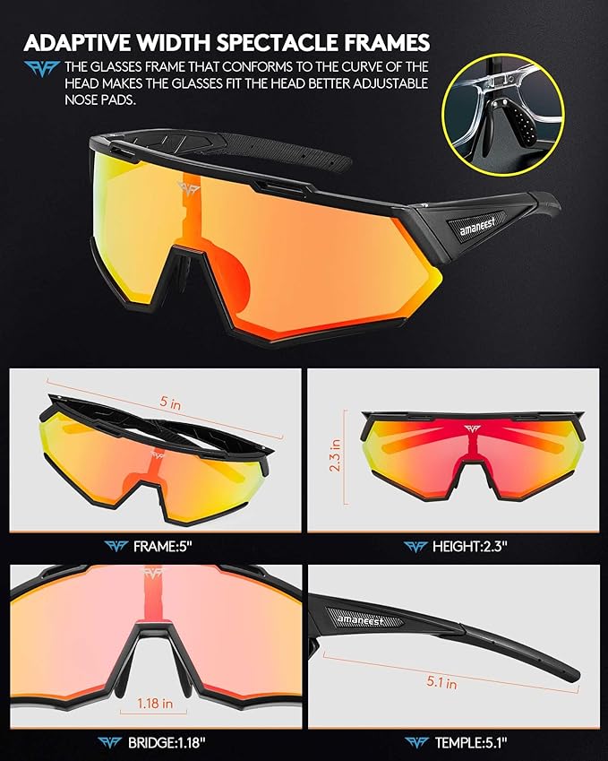 Sunglasses UV Protection Cycling Sunglasses for Men and Women,Impact Resistance Z87.1 for Construction