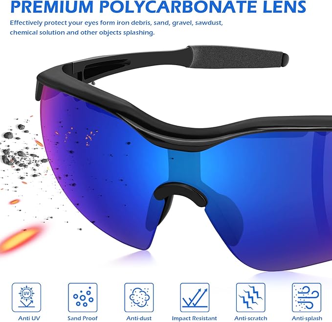 OXG 6 Pack Tinted Safety Glasses for Men Women, Safety Goggles ANSI Z87.1 Protective Eyewear Scratch Resistant Eye Protection