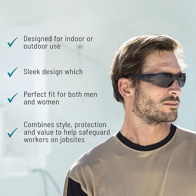 ATERET Protective Polycarbonate Safety Glasses White For Nurses Mechanic Electrician Saftey Glasses Goggles Anti Fog Eye Goggles Safety Protection (36 Pairs, Grey&Clear)