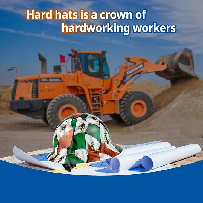 Full Brim Hard Hat - OSHA Safety Helmet Durable Lightweight Carbon Fiber Hard Hat, 6-Point Ratchet Suspension Protective Gear for Men and Women