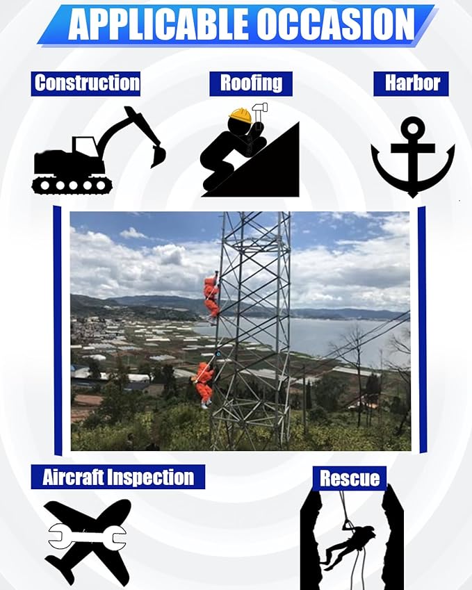 33FT Web Self Retracting Lifeline, No Tangle Lightweight Housing SRL, Self Retractable Safety Lanyard, Fall Arrest Protection PPE Gear for Roofing Construction, OSHA/ANSI Compliant