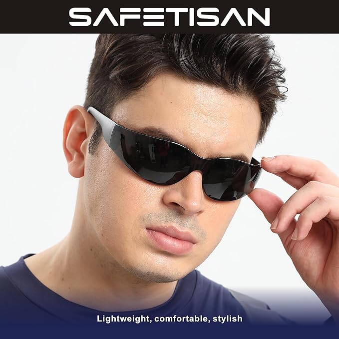 Tinted Safety Glasses Bulk, 48 Pack, Protective Dark Safety Sunglasses for UV Protection, Scratch & Impact Resistant Smoke Lenses Ideal for Construction, Outdoor Work and Shooting