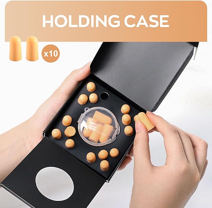 10Pairs Foam Earplugs, Noise Cancelling Ear Plugs for Sleeping Hearing Protection for Shooting Range, Work, Travel,Concert