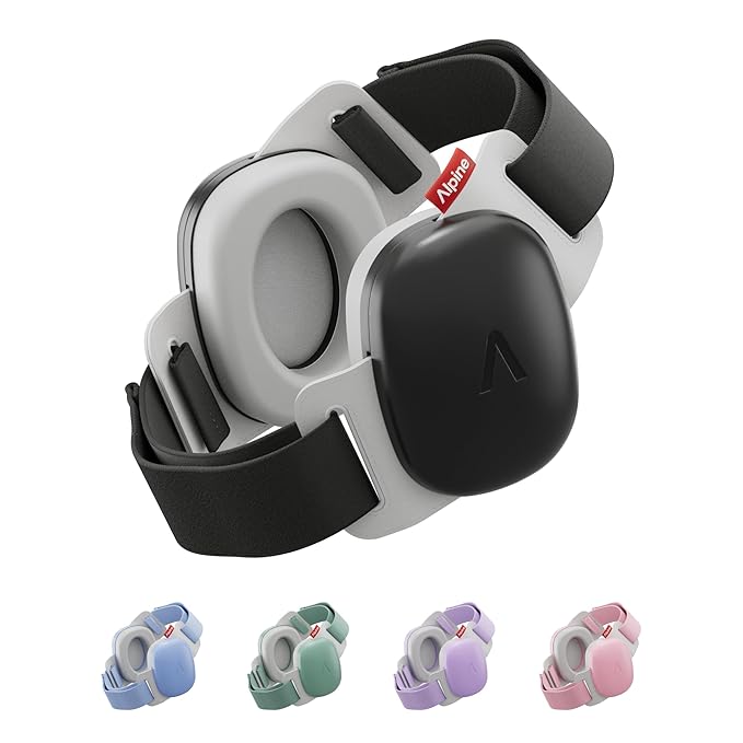 Alpine Muffy Baby Comfort - Protects Hearing for Babies and Toddlers - CE & ANSI Certified - Unique Headband for Safe fit & Comfort - Multi-adjustable for Ages 3-48 Months, 24dB Sound Reduction, Black