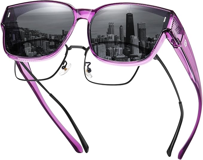 DUCO Fit Over Sunglasses for Men Women Wear Over Glasses Retro Wrap Around Polarized Sun Glasses UV400 Protection DC8981