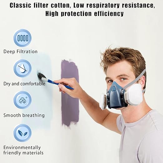 30PCS 5N11 Respirator Filter Cotton（White）, Replacement Particulate Filter Cotton for 6200, 6502, 7502, 6800, and FF402 Series Respirator Mask, Respirator Filter Against Dust, Spray and Chemicals