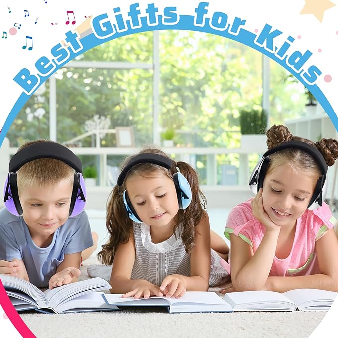 Amylove 100 Pcs Kids Ear Protection Noise Cancelling Headphones Noise Reduction Ear Muffs 27dB Hearing Protection (12 Colors)