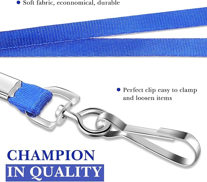 Epakh 200 Pcs Lanyards for ID Name Badge Holder Neck Lanyard Flat with Clips Neck Straps for Office School Nurse