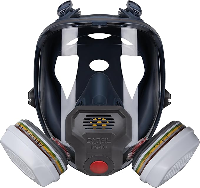 Parcil Distribution Full Face Respirator Mask with Filters – Durable Full Face Respirator Gas Mask, Bayonet Filter Compatible