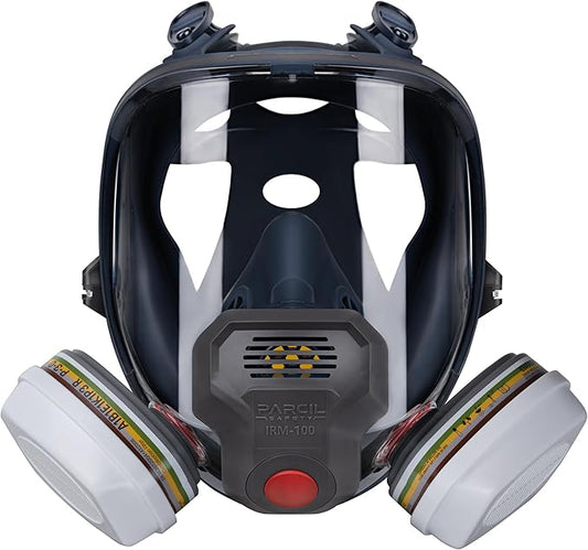 Parcil Distribution Full Face Respirator Mask with Filters – Durable Full Face Respirator Gas Mask, Bayonet Filter Compatible
