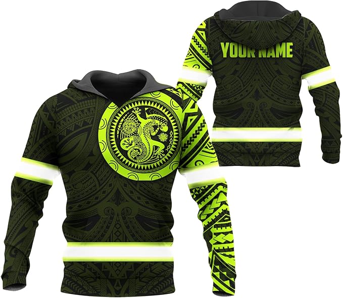 Matedecor Skull High Visibility Shirt Men Reflective Safety Shirts US Flag Custom Name Workwear, Runners, Walkers, Patriotic