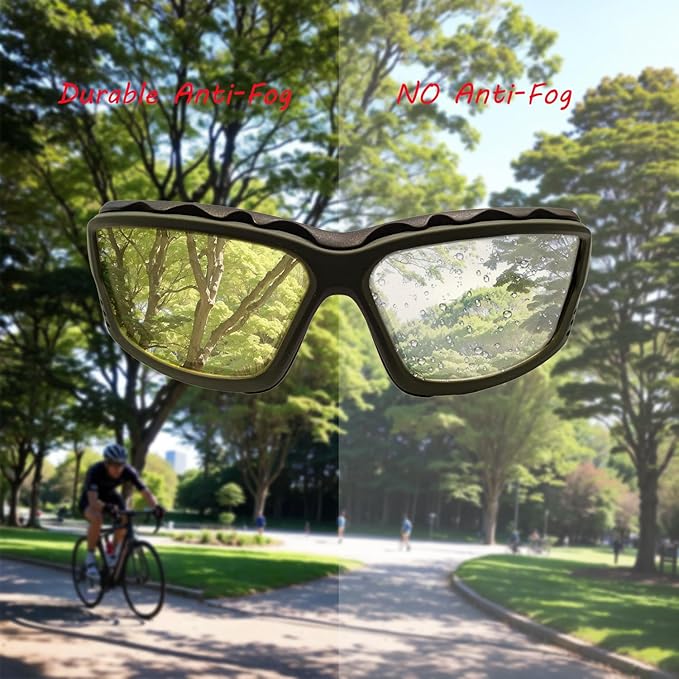 Anti-Fog Safety Motorcycle Riding Sunglasses Foam padded Goggle, Dustproof, Windproof, Hunting, Hiking, Golfing