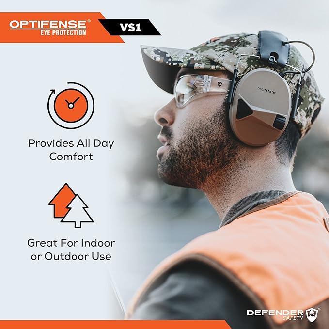 Defender Safety VS1 Safety Glasses, 30 pack, Polycarbonate protective eyewear, impact resistant Anti Scratch, ANSI Z87