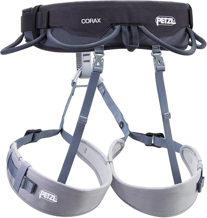 PETZL CORAX Harness - Versatile and Fully Adjustable Rock Climbing, Ice Climbing and Mountaineering Harness
